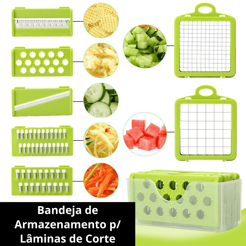 Cortador de Alimentos Premium - 7 em 1 Multifuncional - Inove Bem