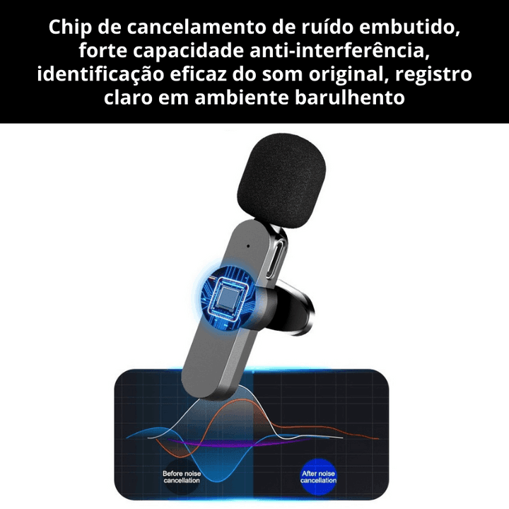 Microfone Profissional De Lapela Sem Fio Speaker® - Loja Inove Bem