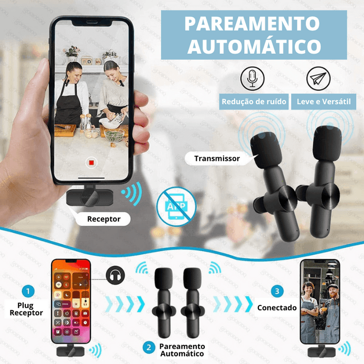 Microfone Profissional De Lapela Sem Fio Speaker® - Loja Inove Bem