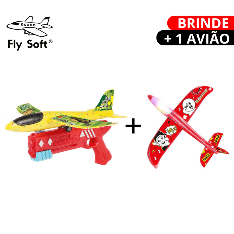 Avião Lançador Fly Soft® + Brinde 1 Avião Com LED (Últimas Unidades) - Inove Bem