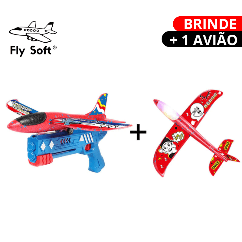 Avião Lançador Fly Soft® + Brinde 1 Avião Com LED (Últimas Unidades) - Inove Bem