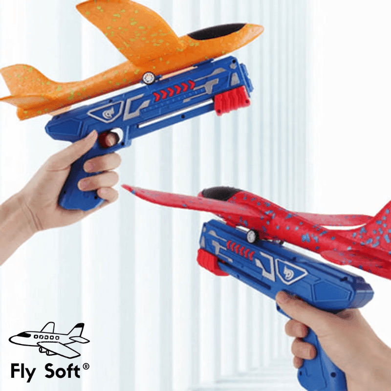 Avião Lançador Fly Soft® + Brinde 1 Avião Com LED (Últimas Unidades) - Inove Bem