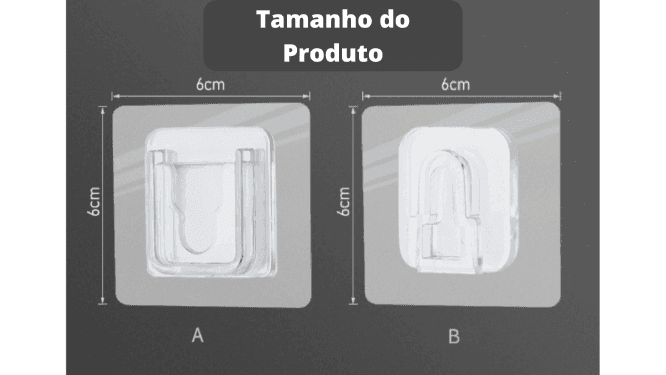 Gancho Transparente Strong™ (10 Pares) - Inove Bem