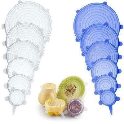 Kit Tampas de Silicone Para Alimentos - 6 Tamanhos - Inove Bem